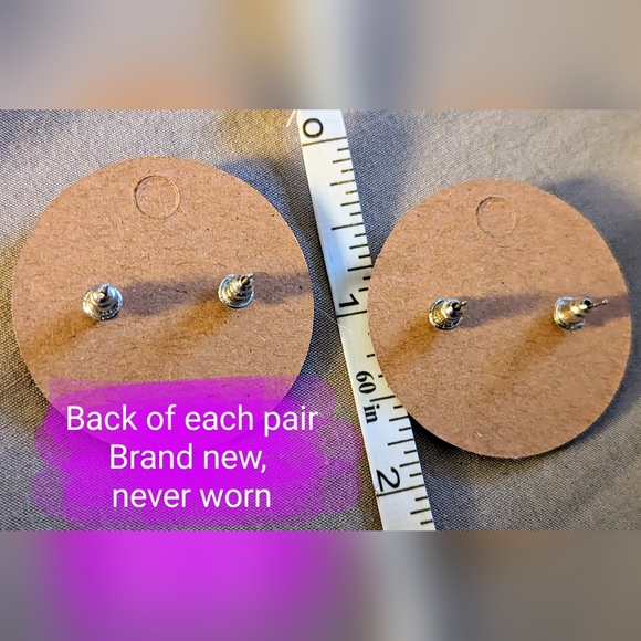 Halloween stud earrings, set of 2 pairs, witches & pumpkins, Samhain jewelry - Picture 6 of 6